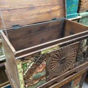 kh17-RS2019-48-a indian furniture trunk carved piece front unique storage open