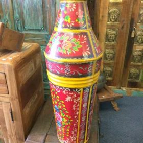 kh17-RS2019-81 indian accessories iron pot large tall hand painted side