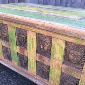 kh17-rs-2019-092 indian furniture storage trunk buddha angle