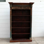 kh18 067 indian furniture bookcase carved vintage reclaimed front