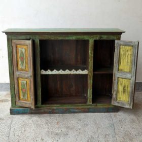 kh19 RS2020 099 indian furniture colourful unique sideboard diamond open