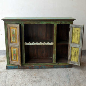 kh19 RS2020 099 indian furniture colourful unique sideboard diamond open