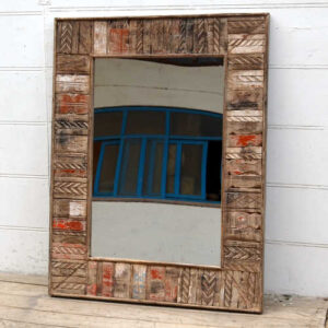kh19 RS2020 058 indian furniture reclaimed carved mirror large angle
