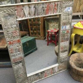 kh19 RS2020 058 indian furniture reclaimed carved mirror large