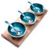 AL362 namaste indian accessory gift blue aluminium bowls
