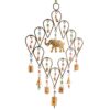 MD180 namaste indian accessory gift hand painted hanging metal elephant bells