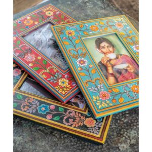 PF42 namaste indian accessory gift photo frame painted floral