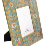 PF42 namaste indian accessory gift photo frame painted floral turquoise