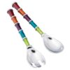 AL172 namaste indian accessory gift salad servers foil multicoloured