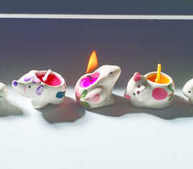 CA7 namaste accessory gifts ceramic candles animal lit