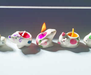 CA7 namaste accessory gifts ceramic candles animal lit