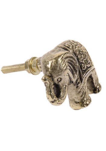 DK110 namaste accessory gifts knob elephant brass colour side