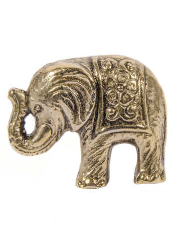 DK110 namaste accessory gifts knob elephant brass colour side front