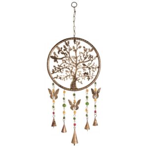 MD170 namaste indian accessory gifts metal hanging butterfly bells