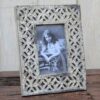 kh12 m 9208 indian photo frame flower carved angled
