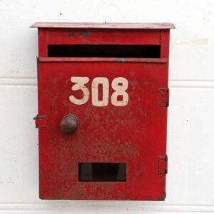 kh18 021 indian original red letterboxes metal front