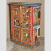 k74 06 indian furniture red hand painted cabinet figures main