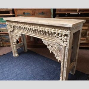 k74 20 indian furniture nodule carved console table white main