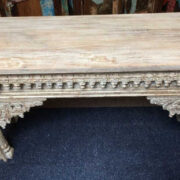 k74 20 indian furniture nodule carved console table white top