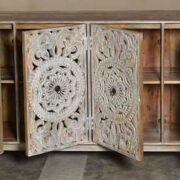 k74 72 indian furniture carved white sideboard large intricate open