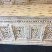 K73 90700 indian furniture sideboard large stylish carved white top