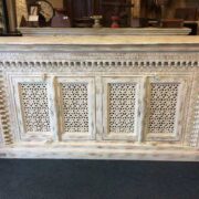 K73 90700 indian furniture sideboard large stylish carved white front