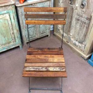 k74 2498 indian furniture chair folding reclaimed iron front