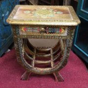 k74 62 indian furniture side table hand painted unique front
