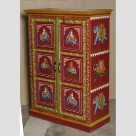 k74 3 indian furniture cabinet hand painted red elephant main