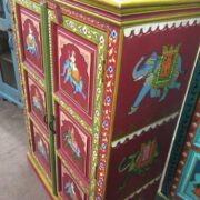 k74 3 indian furniture cabinet hand painted red elephant right