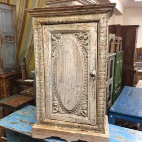 k74 78 indian furniture small old cabinet carved door front