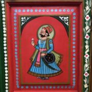 K74 13 indian furniture cabinet red hand painted tall close 2