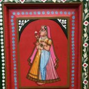 K74 13 indian furniture cabinet red hand painted tall close 5