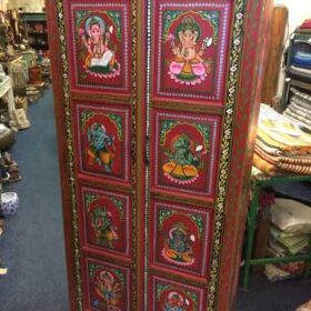 k74 14 indian furniture cabinet red hand painted ganesh main