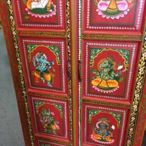 k74 14 indian furniture cabinet red hand painted close