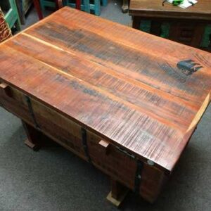 k74 34 indian furniture trunk coffee table storage barrel back top