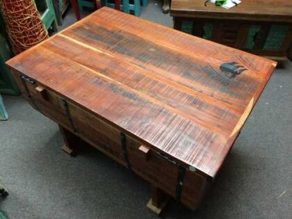 k74 34 indian furniture trunk coffee table storage barrel back top