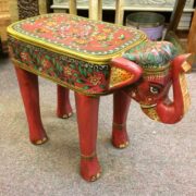 kh22 109 indian furniture table elephant hand painted red main