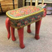 kh22 109 indian furniture table elephant hand painted red left