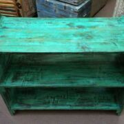 kh22 138 indian furniture console green 2 shelf top