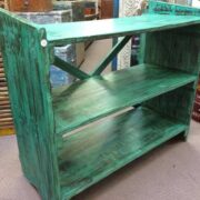 kh22 138 indian furniture console green 2 shelf left
