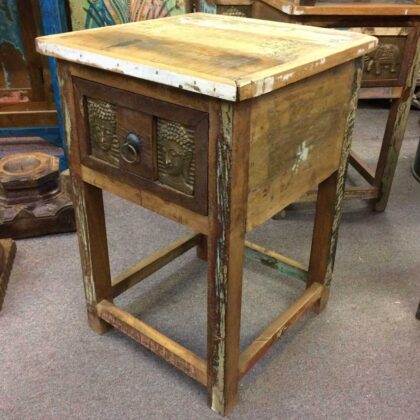 kh22 145 indian furniture side table buddha reclaimed drawer main