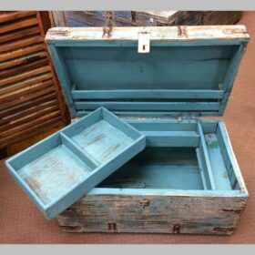 kh22 179 b indian furniture trunk storage shabby chest box open