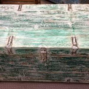 kh22 179 e indian furniture trunk storage shabby chest box top