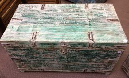 kh22 179 e indian furniture trunk storage shabby chest box top