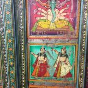 kh22 183 indian furniture door figures hand painted close right