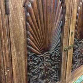 kh22 106 indian furniture cabinet carved door close left