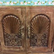 kh22 106 indian furniture cabinet carved door close bottom