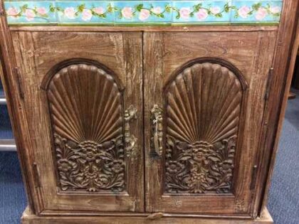kh22 106 indian furniture cabinet carved door close bottom