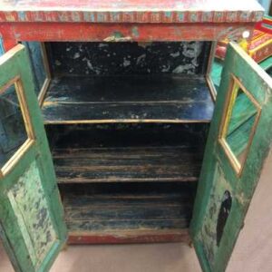 kh22 141 indian furniture cabinet painted colourful open